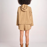 parka con fiorellini ricamati CROPPED TRAILHEAD OWJ01B575 KAKI the GREAT 