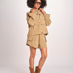 parka con fiorellini ricamati CROPPED TRAILHEAD OWJ01B575 KAKI the GREAT 