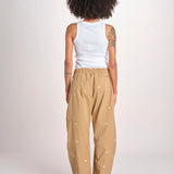 pantaloni con fiorellini ricamati THE EMBROIDERED OUTPOST OWB0008575 KHAKI the GREAT 