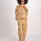 pantaloni con fiorellini ricamati THE EMBROIDERED OUTPOST OWB0008575 KHAKI the GREAT 