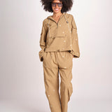 pantaloni con fiorellini ricamati THE EMBROIDERED OUTPOST OWB0008575 KHAKI the GREAT 