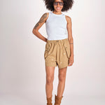 short con fiorellini ricamati THE EMBROIDERED OWB0007575 KAKI the GREAT 