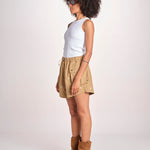 short con fiorellini ricamati THE EMBROIDERED OWB0007575 KAKI the GREAT 