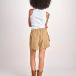 short con fiorellini ricamati THE EMBROIDERED OWB0007575 KAKI the GREAT 
