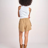 short con fiorellini ricamati THE EMBROIDERED OWB0007575 KAKI the GREAT 