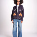 cardigan con cavalli THE HORSE LODGE S463682 NAVY the GREAT 