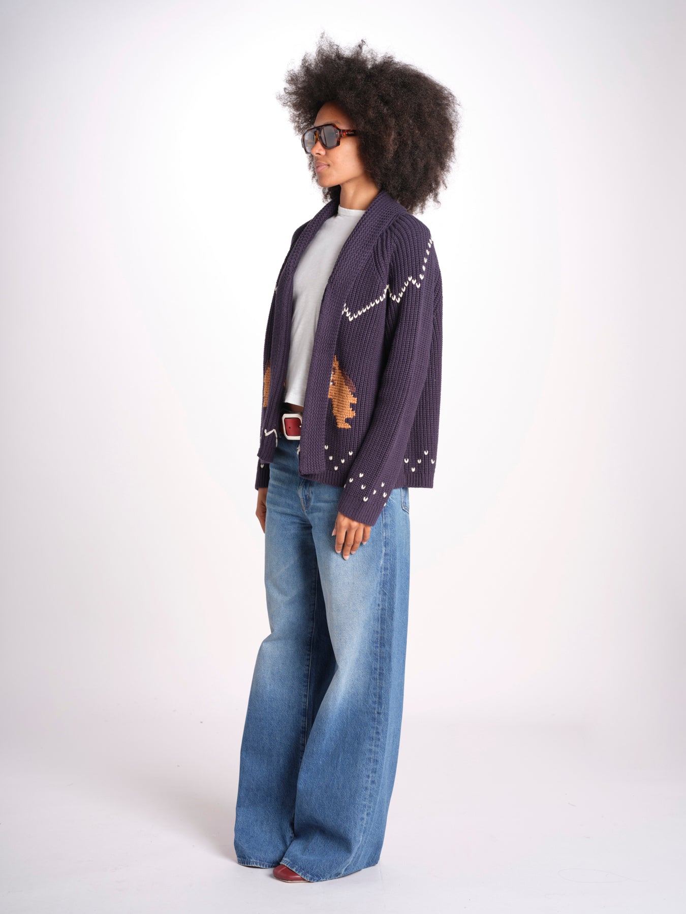 cardigan con cavalli THE HORSE LODGE S463682 NAVY the GREAT 