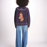 cardigan con cavalli THE HORSE LODGE S463682 NAVY the GREAT 