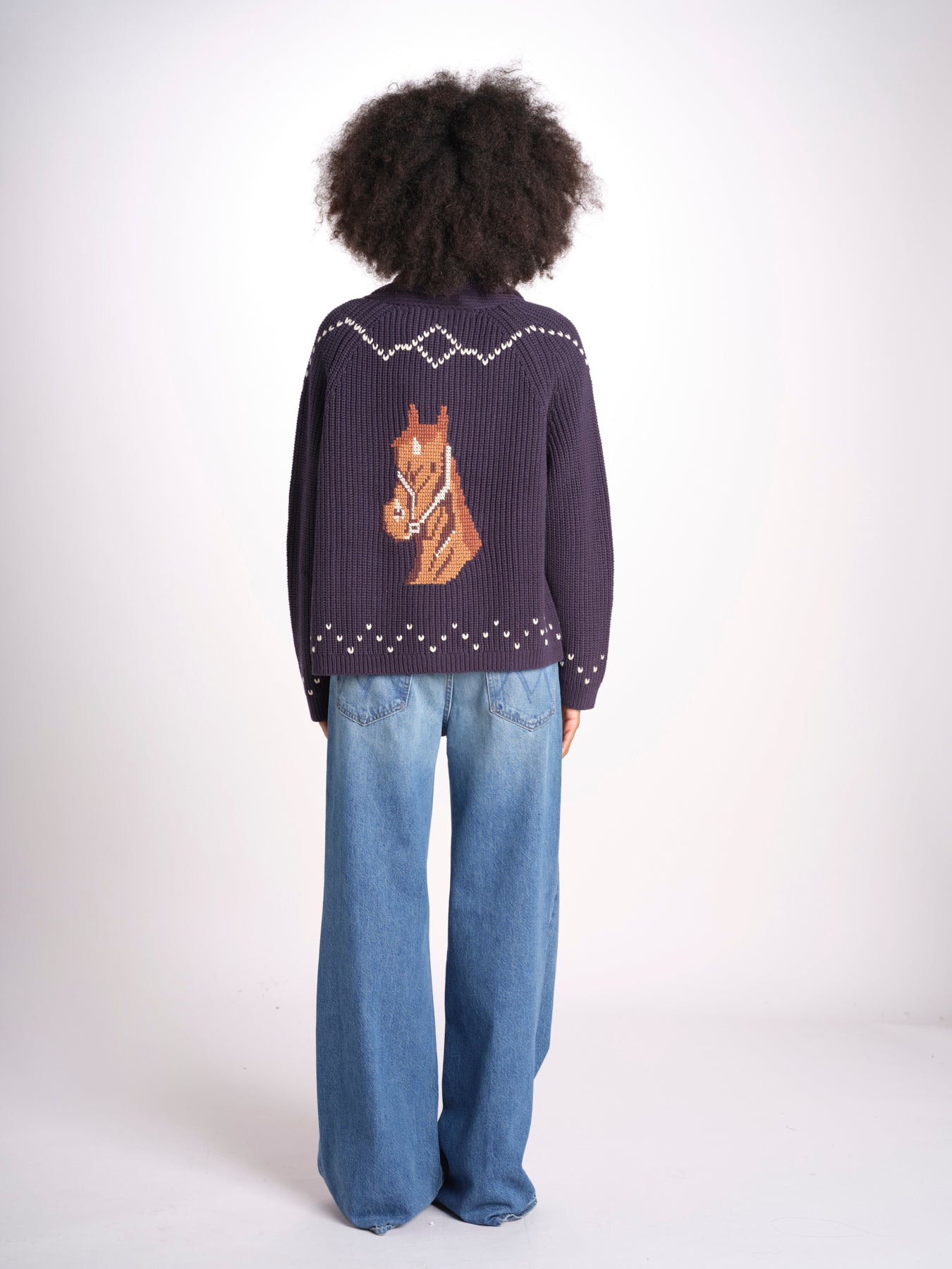 cardigan con cavalli THE HORSE LODGE S463682 NAVY the GREAT 