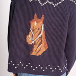 cardigan con cavalli THE HORSE LODGE S463682 NAVY the GREAT 