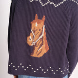 cardigan con cavalli THE HORSE LODGE S463682 NAVY the GREAT 