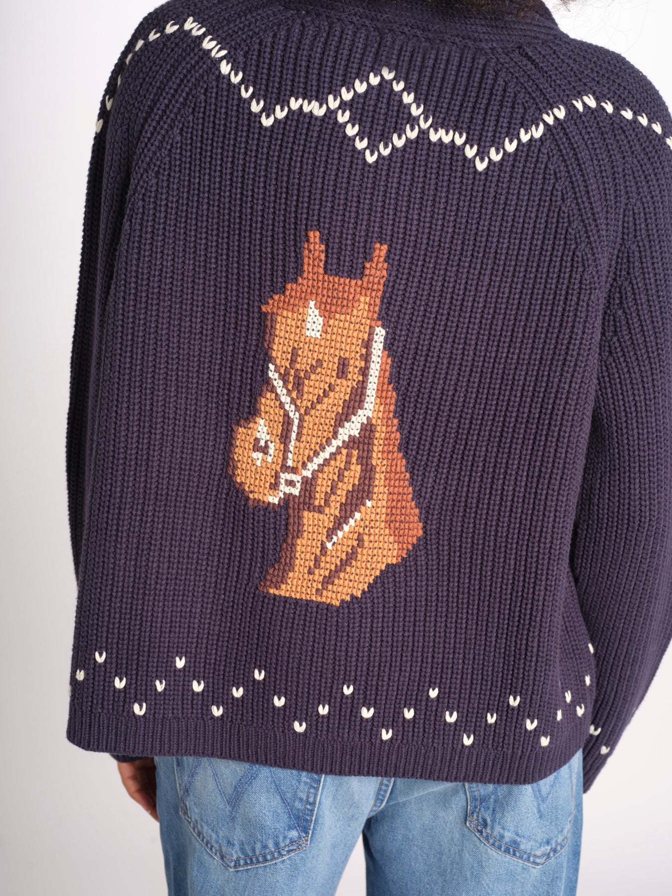 cardigan con cavalli THE HORSE LODGE S463682 NAVY the GREAT 