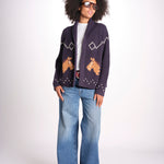 cardigan con cavalli THE HORSE LODGE S463682 NAVY the GREAT 