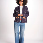 cardigan con cavalli THE HORSE LODGE S463682 NAVY the GREAT 