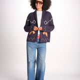 cardigan con cavalli THE HORSE LODGE S463682 NAVY the GREAT 