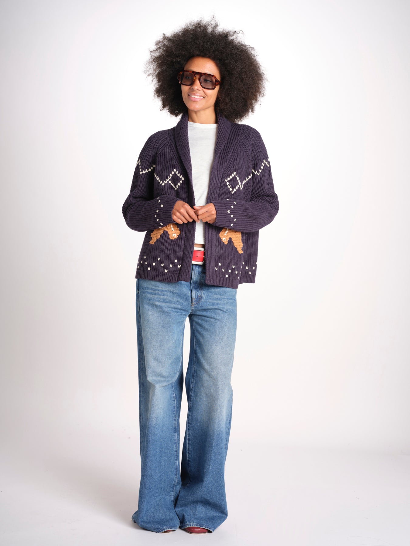 cardigan con cavalli THE HORSE LODGE S463682 NAVY the GREAT 