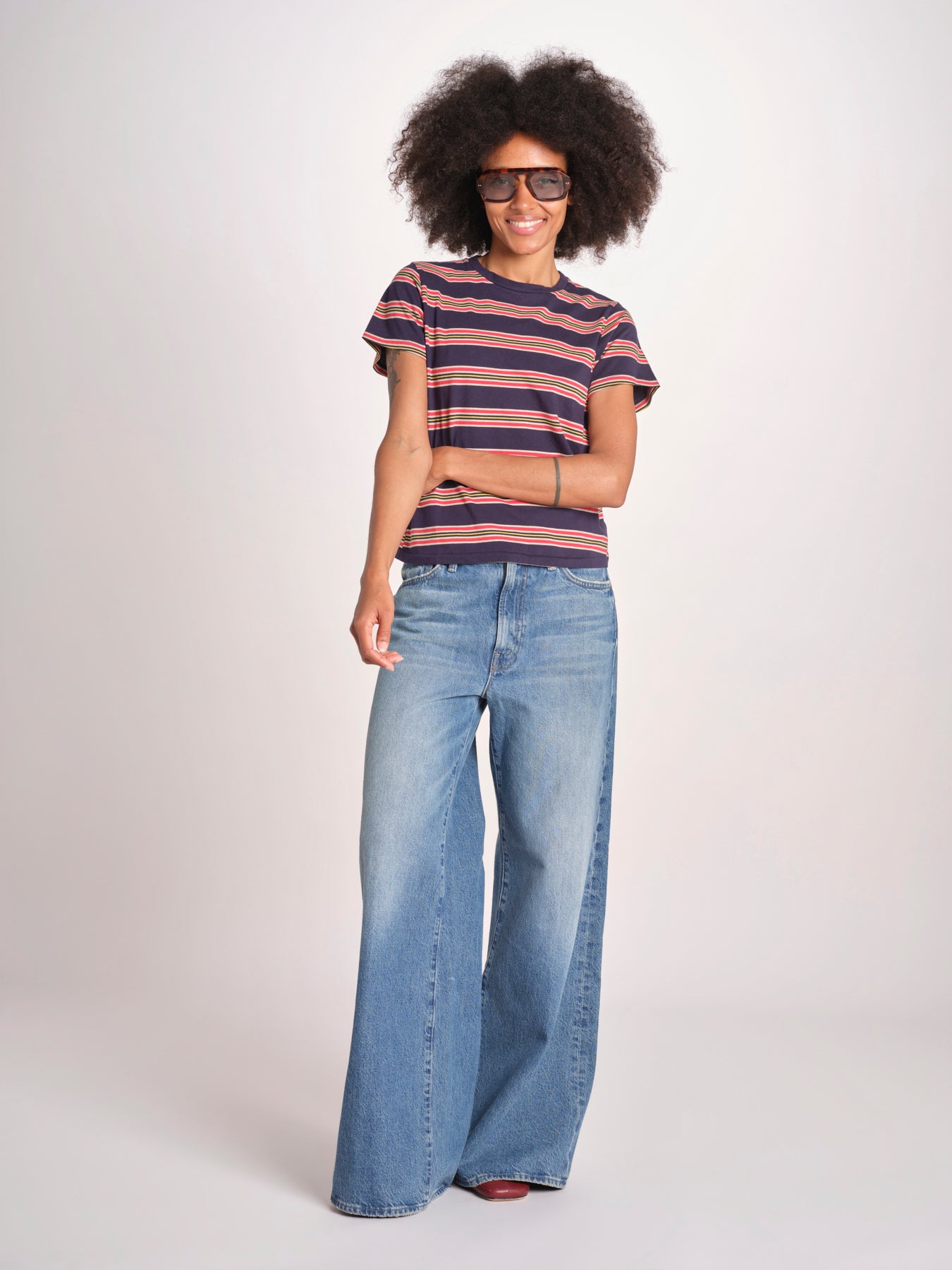 t-shirt a righe manica corta THE LITTLE TEE T1103116 SCOUT STRIPE the GREAT 