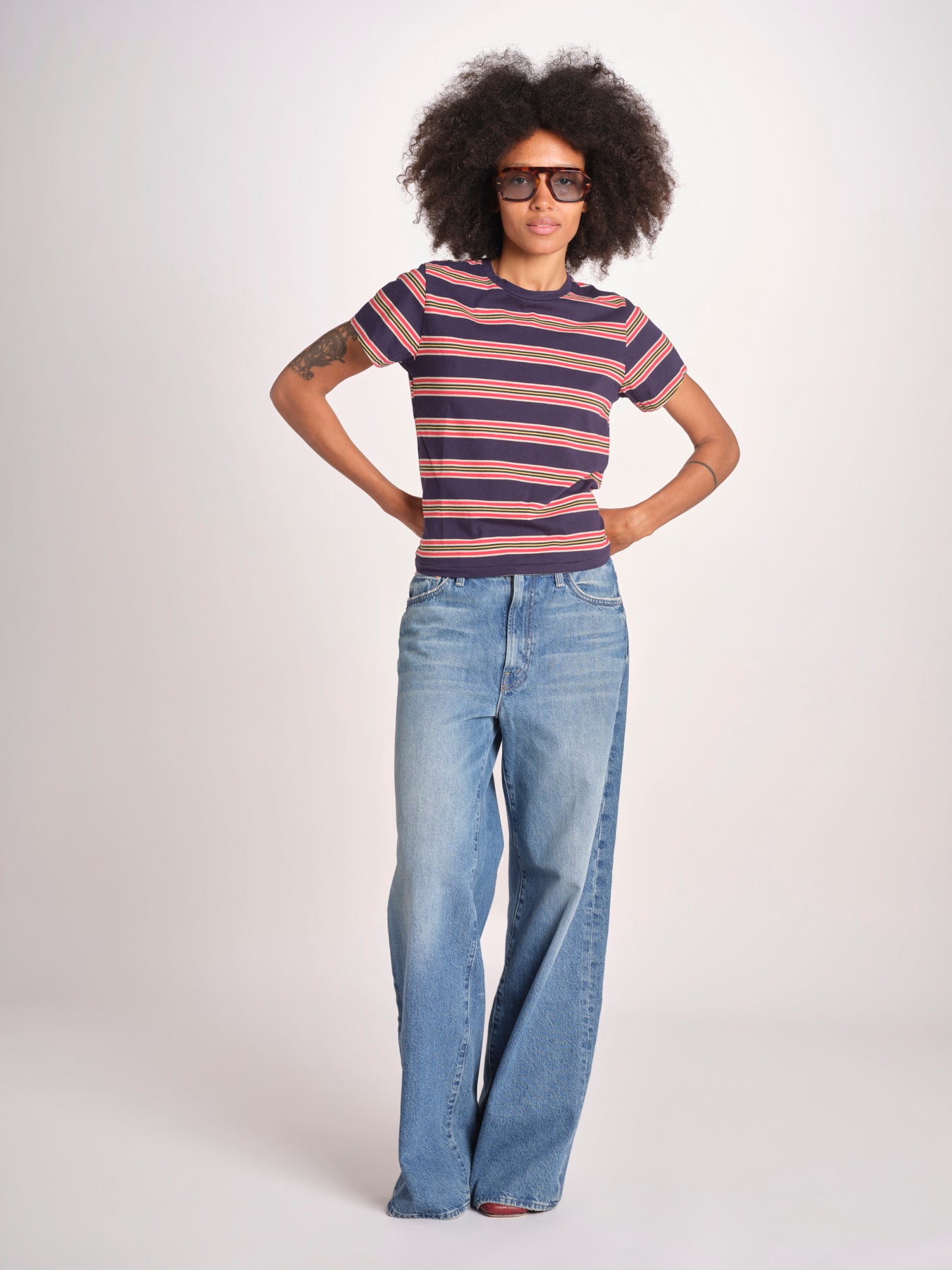 t-shirt a righe manica corta THE LITTLE TEE T1103116 SCOUT STRIPE the GREAT 