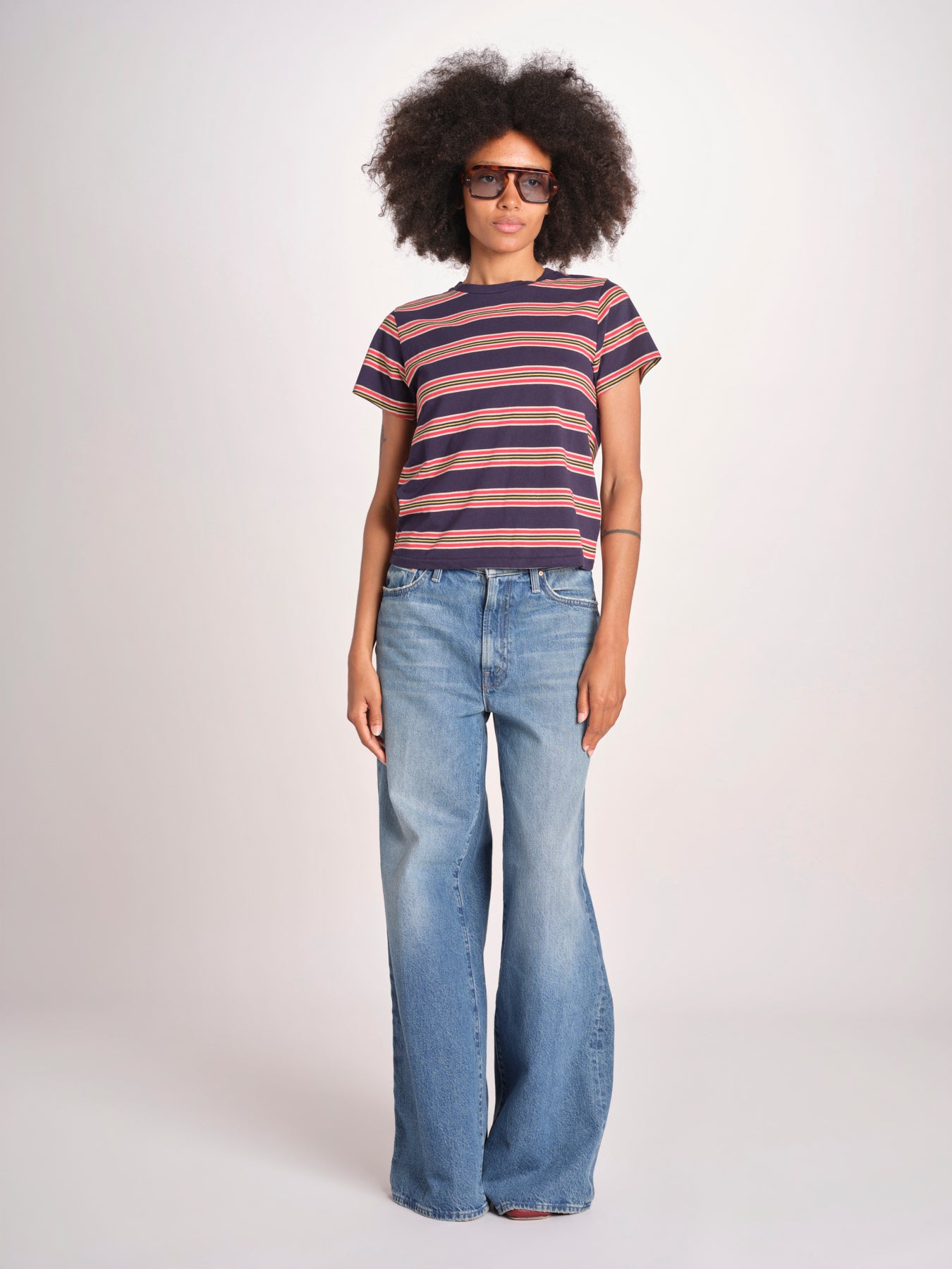 t-shirt a righe manica corta THE LITTLE TEE T1103116 SCOUT STRIPE the GREAT 