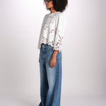 camicia con ricami THE PICNIC TOP T1460992 CREAM the GREAT 