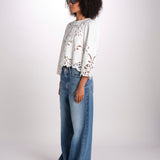 camicia con ricami THE PICNIC TOP T1460992 CREAM the GREAT 
