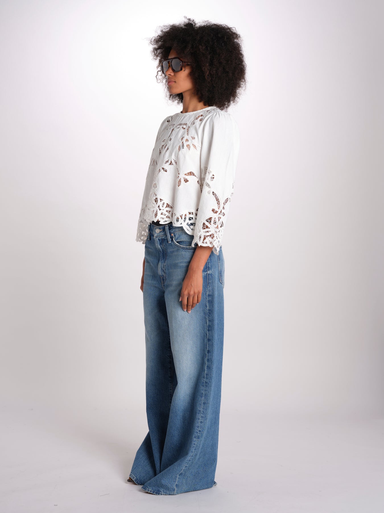 camicia con ricami THE PICNIC TOP T1460992 CREAM the GREAT 