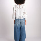 camicia con ricami THE PICNIC TOP T1460992 CREAM the GREAT 