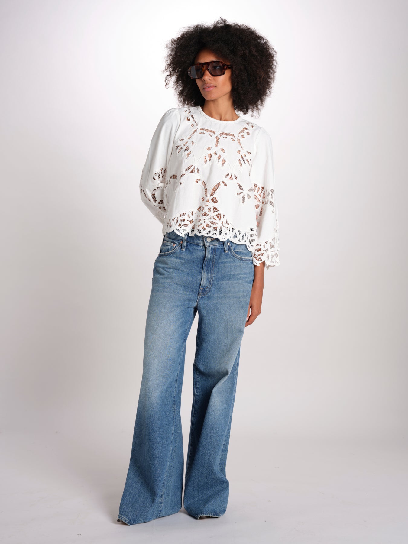 camicia con ricami THE PICNIC TOP T1460992 CREAM the GREAT 