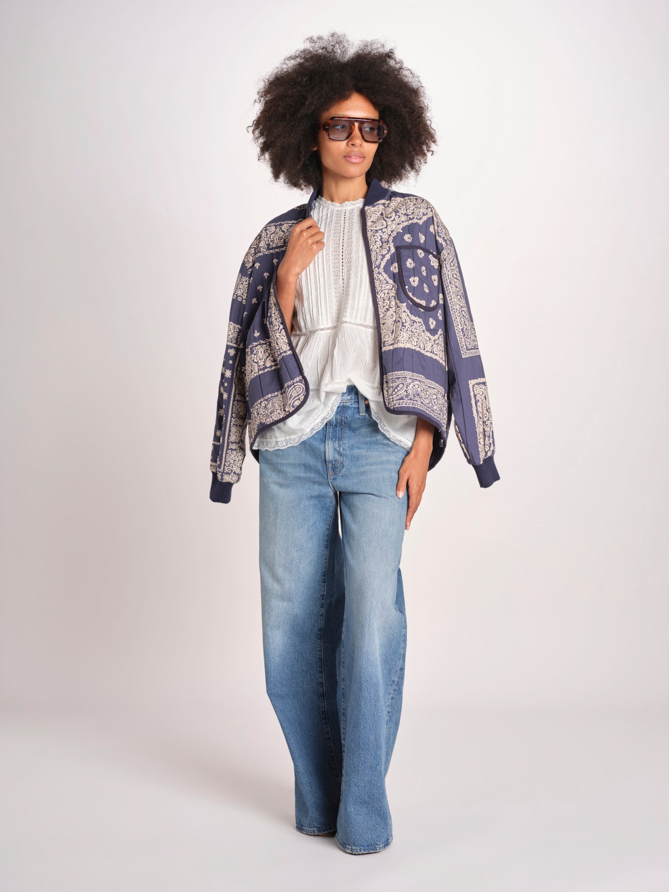 bomber stampa a bandana THE QUILTED BOMBER J270676BP NAVY the GREAT 