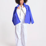 pantalone over con pinces in popeline BILLIE 3111 T0160 WHITE T0001 the latest 