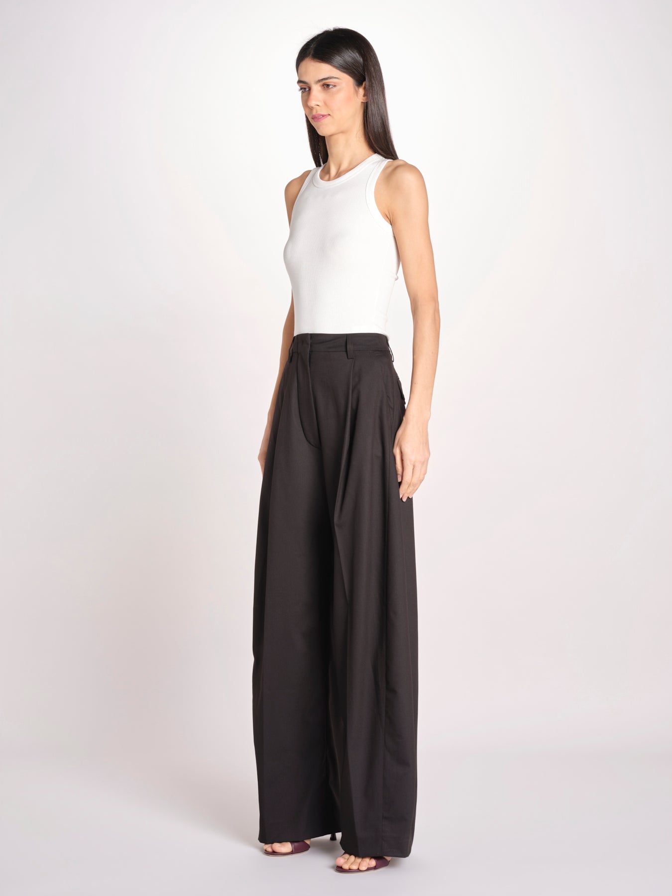pantalone over con pinces BILLIE 3111 T0162 BLACK T0002 the latest 