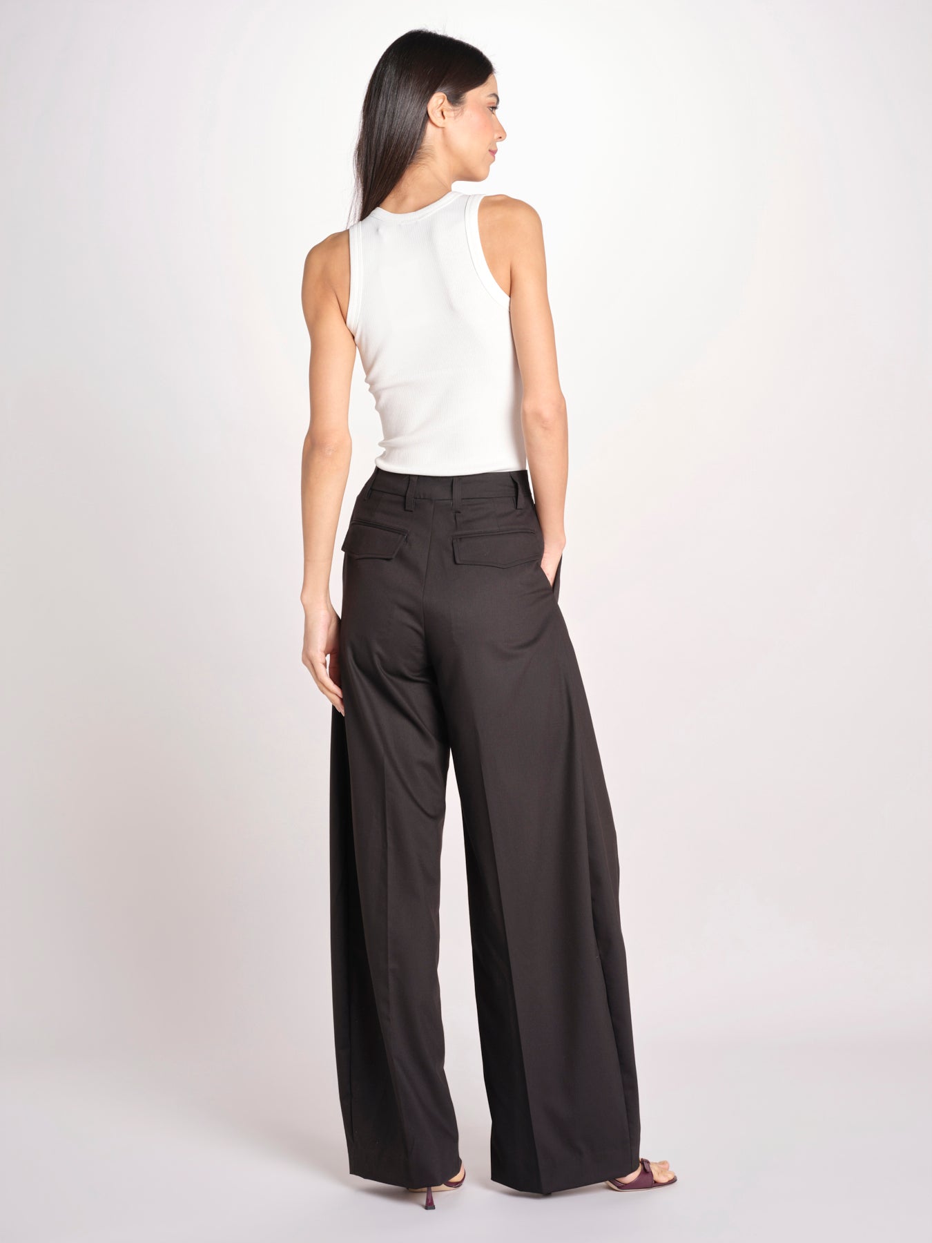 pantalone over con pinces BILLIE 3111 T0162 BLACK T0002 the latest 