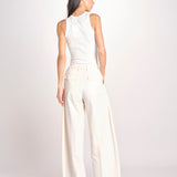 pantalone over con pinces BILLIE 3111 T0162 MILK T0416 the latest 