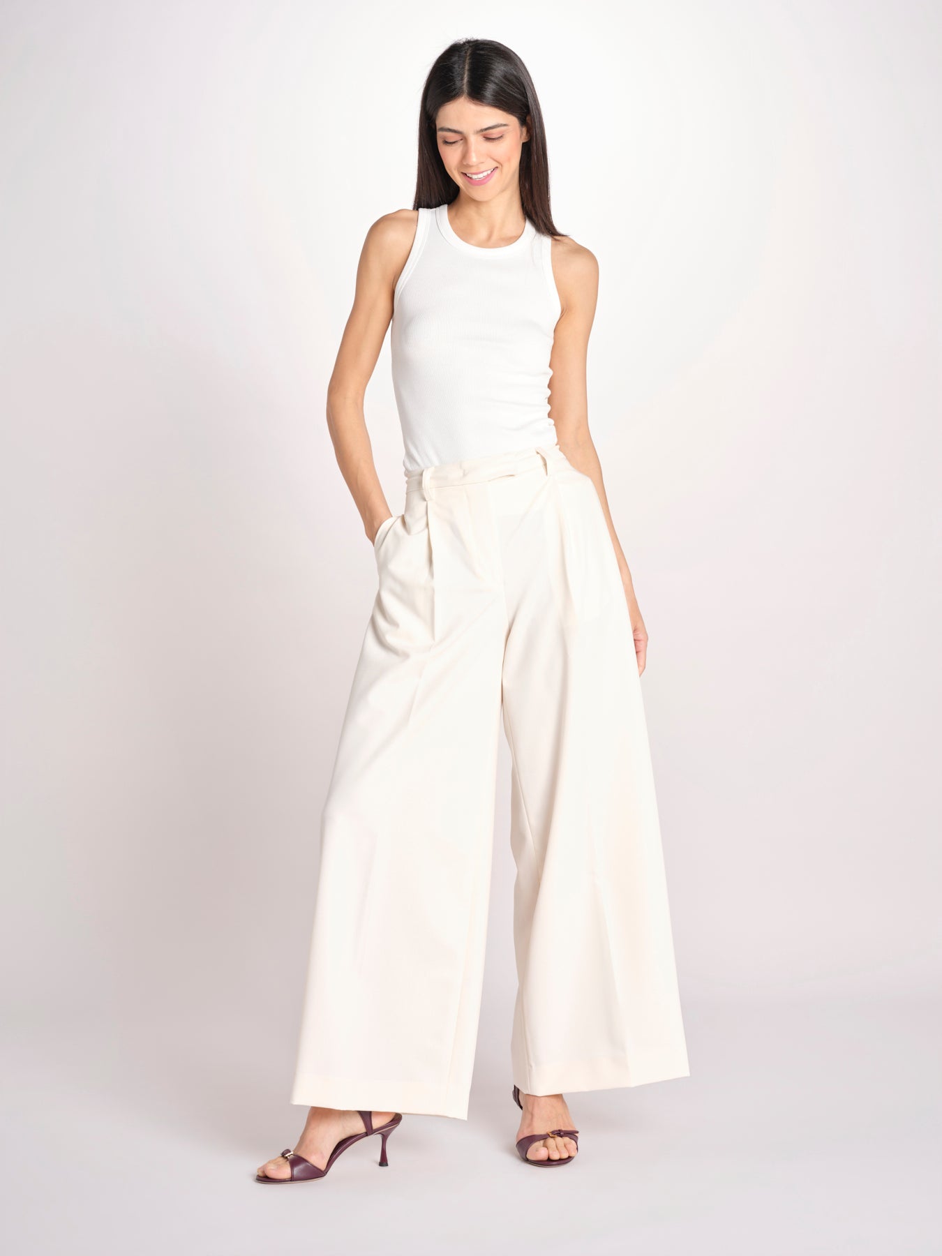 pantalone a vita bassa DEVA 3118 T0162 MILK T0416 the latest 