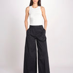 pantalone a vita bassa in gabardina DEVA T3118 T0176 BLACK T0002 the latest 