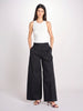 pantalone a vita bassa in gabardina