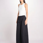 pantalone a vita bassa in gabardina DEVA T3118 T0176 BLACK T0002 the latest 