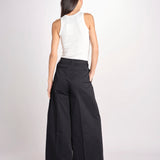 pantalone a vita bassa in gabardina DEVA T3118 T0176 BLACK T0002 the latest 