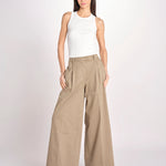 pantalone a vita bassa in gabardina DEVA T3118 T0176 COGNAC T0031 the latest 