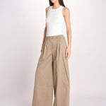 pantalone a vita bassa in gabardina DEVA T3118 T0176 COGNAC T0031 the latest 