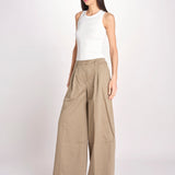 pantalone a vita bassa in gabardina DEVA T3118 T0176 COGNAC T0031 the latest 