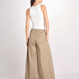 pantalone a vita bassa in gabardina DEVA T3118 T0176 COGNAC T0031 the latest 