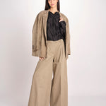 pantalone a vita bassa in gabardina DEVA T3118 T0176 COGNAC T0031 the latest 