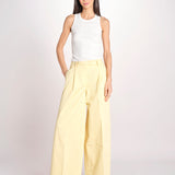 pantalone a vita bassa in gabardina DEVA T3118 T0176 LIGHT YELLOW the latest 