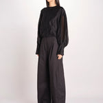 camicia in mussola con manica a sbuffo DIANA 4007 T0161 BLACK T0002 the latest 