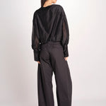 camicia in mussola con manica a sbuffo DIANA 4007 T0161 BLACK T0002 the latest 