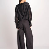 camicia in mussola con manica a sbuffo DIANA 4007 T0161 BLACK T0002 the latest 