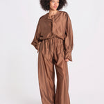 camicia in mussola con manica a sbutto DIANA 4007 T0161 CHOCOLATE T0032 the latest 