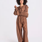 camicia in mussola con manica a sbutto DIANA 4007 T0161 CHOCOLATE T0032 the latest 