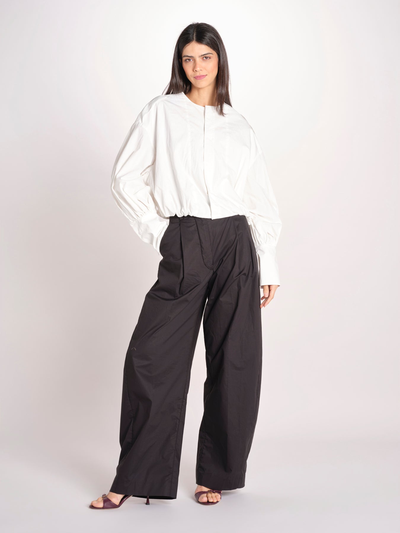 camicia con maniche a sbuffo DIANA 4007 T0165 COT WHITE T0001 the latest 